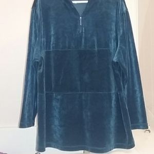 Bechamel Deep Blue ladies velour shirt